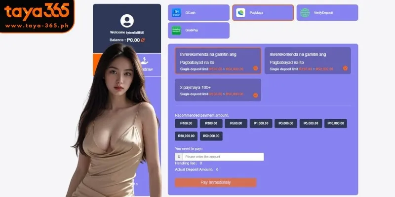 Deposit via PayMaya